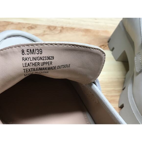 BCBGeneration Raylin Lug Sole Platform Loafers Women's 8.5 Gray Leather Slip-On - Picture 8 of 12